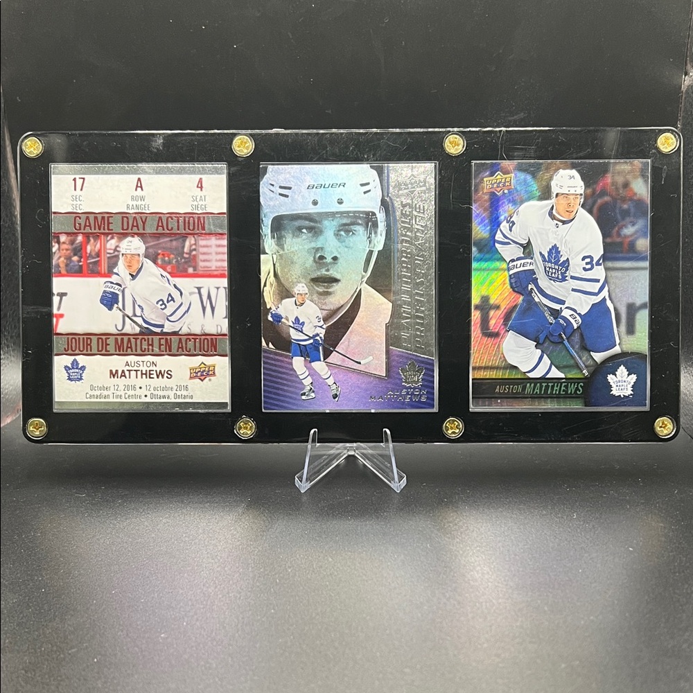 Upper Deck Tim Horton’s Auston Matthews 3 card framed set